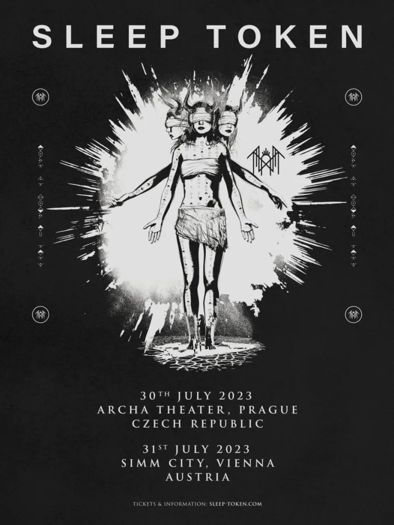 tournée 2023 sleep token - affiche de la tournée 2023 de Sleep Token en Europe