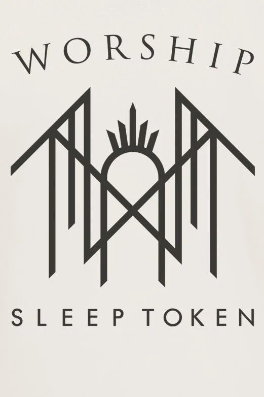 réseaux sociaux sleep token - image du logo de Sleep Token avec le slogan Worship