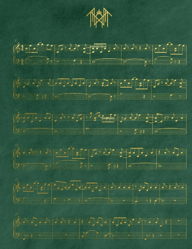 Even in arcadia Sleep Token - partition de musique postée sur le compte Instagram de House veridian